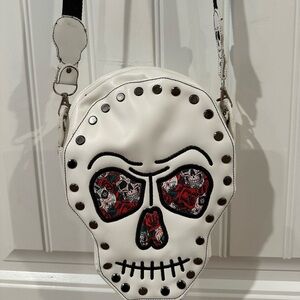 White Skull Design Women Crossbody Bag